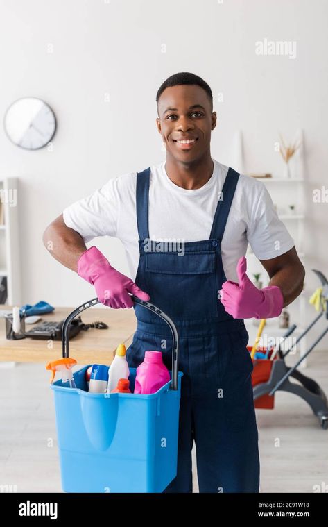 Download this stock image: Smiling african american cleaner in uniform showing like and holding bucket of cleaning supplies in office - 2C91W18 from Alamy's library of millions of high resolution stock photos, illustrations and vectors. Quetta Pakistan, Restaurant Cleaning, Cleaning Services Company, Construction Cleaning, Office Cleaning Services, Janitorial Services, Building Maintenance, Cleaning Lady, Commercial Cleaning Services