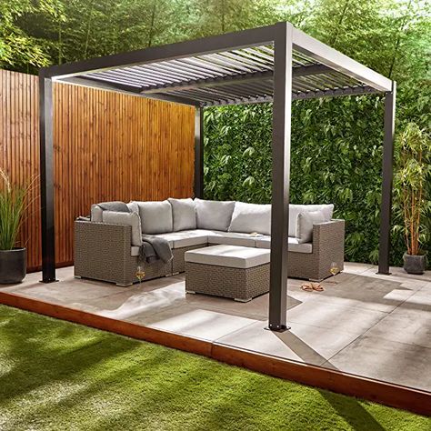 Amazon.co.uk : mirador pergola Grey Pergola, Aluminium Pergola, Garden Pergola, Pergola Curtains, Patio Pergola, Pergola Design, Ibiza Style, Aluminum Pergola, Pergola Canopy