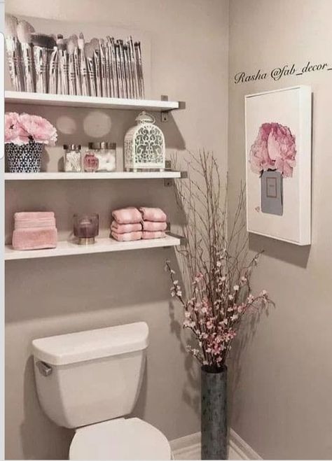 Girly Bathroom, Glam Bathroom, Girl Apartment Decor, Pink Bathroom Decor, Bathroom Decor Themes, Girl Bathrooms, Restroom Decor, Future Apartment Decor, Bathroom Storage Shelves