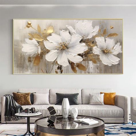 White Flower Pictures, Lighting Room, Parlor Palm, Oil Paintings On Canvas, Flower Picture, Lucky Bamboo, Office Outdoor, Floral Oil Paintings, Floral Oil