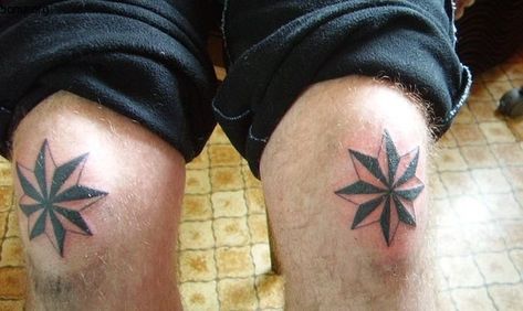 Russian Star Tattoo, Star Knee Tattoo, Russian Prison Tattoos, Star Tattoo Meaning, Stars Tattoo, Prison Tattoos, Clock Tattoo Design, Star Tattoo, On Knees