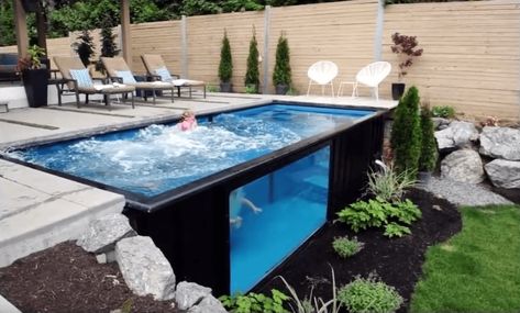 Shipping Container Swimming Pool, Shipping Container Pool, Container Pool, Swimming Kit, Building A Fence, Pool Installation, Architecture Model Making, Casa Container, Dream Pools