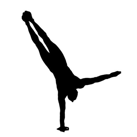 Handstand Silhouette, Handstand Tattoo, Calisthenics Tattoo, Gym Silhouette, Cheap Basement Ideas, Male Silhouette, Handstand Yoga, Yoga Man, Gymnastics Events