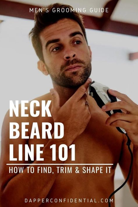 If you are baffled by your neck beard line, you're at the right place. Read the article for how to find it, trim it, and how to make it all work for you. Trim Beard, Beard Softener, Beard Line, Neck Beard, Clean Beard, Trimming Your Beard, Diy Beard, Beard Tips, Beard Shapes