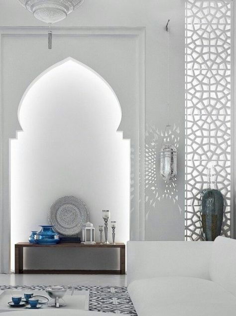 Moroccan Style Interior Design, Muslim Prayer Room Ideas, Moroccan Interior Design, Moroccan Style Interior, Interior Design History, Arabic Decor, Style Marocain, Moroccan Interiors, Islamic Decor