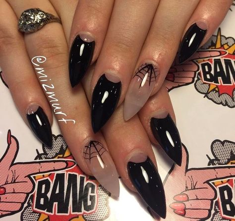 Horror Nails, Western Nails, Spooky Nails, Witch Nails, Witchy Nails, Gothic Nails, Trendy Nail Art Designs, Goth Nails, Bling Acrylic Nails