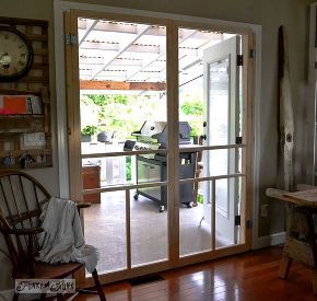 French Doors With Screens, Diy Screen Door, Funky Junk Interiors, Screen Doors, Funky Junk, Door Installation, Exterior Door, Screened Porch, Screen Door