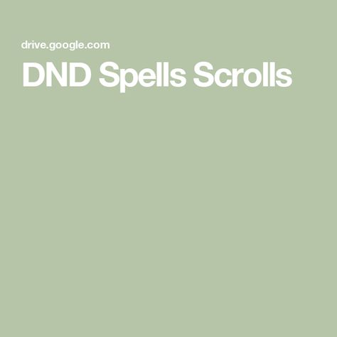 DND Spells Scrolls Dnd Spells