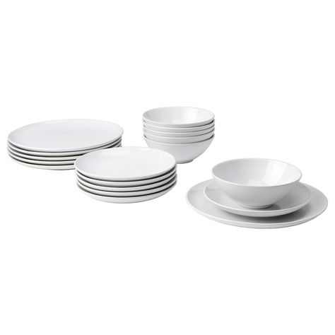 White Dinnerware Set, Ikea Food, Kids Flooring, Cape House, White Dinnerware, Organization Furniture, Kitchen Installation, Ikea Storage, Stylish Tables