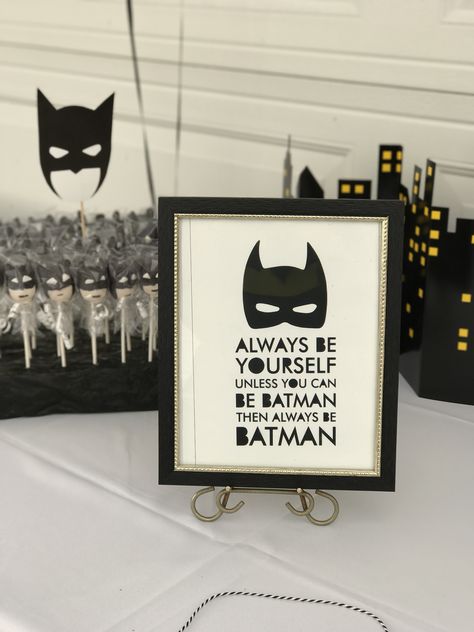 First Birthday Batman Theme, Batman First Birthday Party, Bat Man Birthday Party, Monochrome Party, Batman Theme Party, Batman Themed Birthday Party, Man Birthday Party, Childrens Parties, Batman Theme