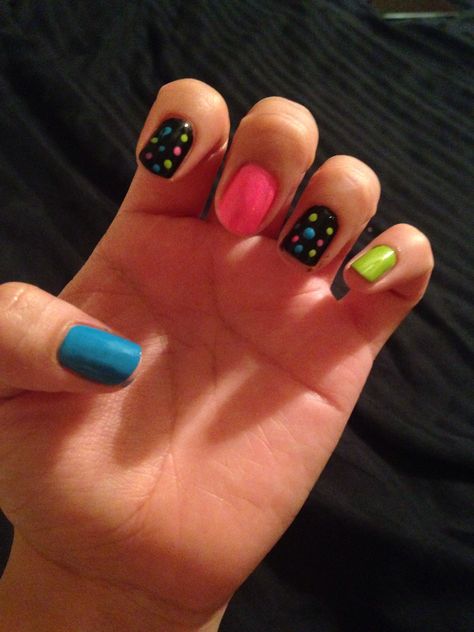 My 80's nails 80s Nails Designs Simple, 80s Style Nails, 80s Nails Designs Neon, 90s Nails Designs, 80s Nails Designs, 80s Nails 1980s, 80’s Nails, 80s Inspired Nails, 80s Nail Designs