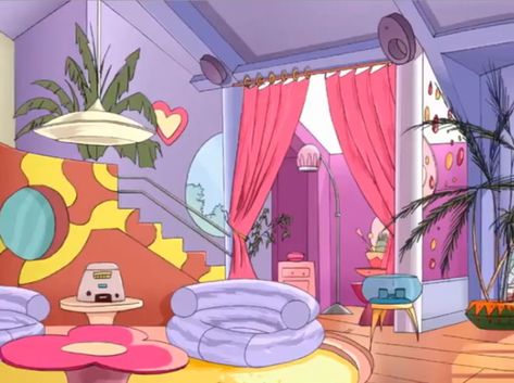 2000s Shows, Earth Drawings, Girly Apartments, 2000s Cartoons, Tech Aesthetic, Superhero Room, Dragon Princess, Cartoon House, Totally Spies