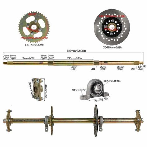 850mm rear axle assembly with bearing sprocket seat 4hole Wheel hubFit For DIY UTV ATV Buggy Bike Parts|ATV Parts & Accessories| - AliExpress Go Kart Wheels, Drift Trike Frame, Atv Four Wheelers, Junkyard Cars, Go Kart Frame, Go Kart Plans, Go Kart Buggy, Go Kart Parts, Biking Diy