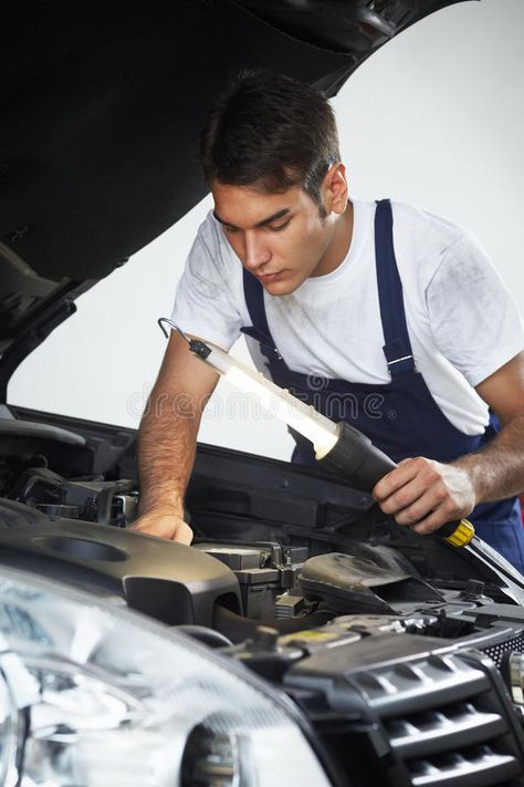 Mechanic. Looking to car engine and holding lamp , #Sponsored, #car, #Mechanic, #engine, #lamp, #holding #ad Mechanic Shop, Brochure Template Psd, Mechanic Garage, Car Mechanic, Car Engine, Brochure Template, Pose Reference, Photo Poses, Photo Sessions