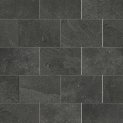 Karndean Knight Tile, Floor Tiles Texture, Dark Grey Tile, Karndean Flooring, Black Tile, Floor Texture, Dark Floors, Tile Texture, Floor Tile Design