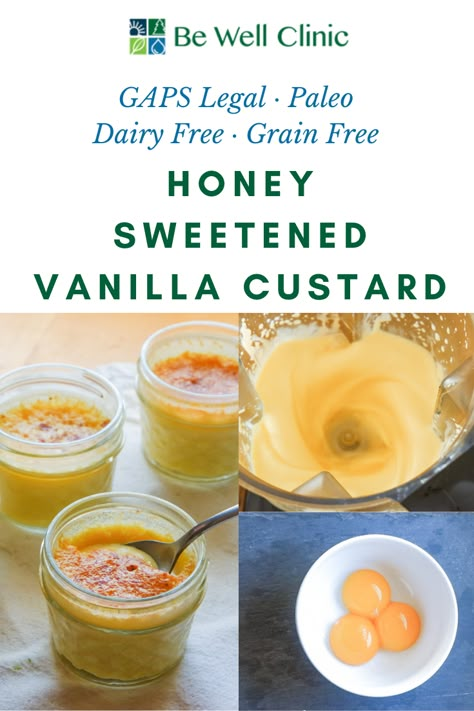 Eggs Meal Prep, 40 Day Sugar Fast, Agave Recipes, Fast Meal Ideas, Vanilla Custard Recipe, Baked Egg Custard, Aip Paleo Desserts, Recipe Using Honey, Naturally Sweetened Desserts