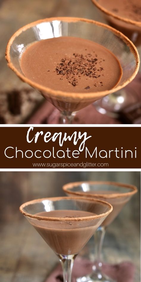 Creamy Chocolate Martini Recipe, Chocolate Vodka Cocktails, Drinks With Chocolate Vodka, Chocolate Martini Recipe Easy, Creamy Cocktail Recipes, Chocolate Vodka Recipes, Birthday Punch, Baileys And Vodka, Chocolate Martinis