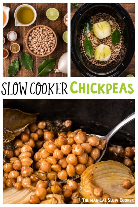 Slow Cooker Chickpeas Garbanzo Bean Recipes, Magical Slow Cooker, Beans In Crockpot, Chickpeas Recipe, Ancho Chili Powder, The Magical Slow Cooker, Ancho Chili, Dry Chickpeas, Make Hummus