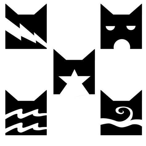 The Clan Symbols by RiverSpirit456 on DeviantArt Warrior Cats Clan Symbols, Clan Symbols, Warrior Cats Clans, Grass Silhouette, Warrior Cats Books, Silhouette Pictures, Leaf Silhouette, Warriors Cats, Cat Birthday Party