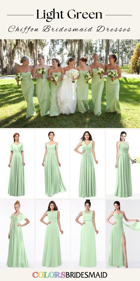 Bridesmaid Dresses Light Green, Light Green Dress Outfit, Light Green Wedding Dress, Light Green Color Code, Bridesmaid Dresses Light, Dresses Light Green, Light Green Bridesmaid Dresses, Lime Green Bridesmaid Dresses, Green Chiffon Bridesmaid Dress