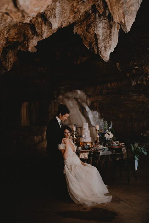 Cavern Wedding, Cave Photoshoot, Layers Photography, Cave Wedding, Wedding Locations Outdoor, Bohemian Wedding Inspiration, Eclectic Wedding, Bridal Pictures, Modern Organic