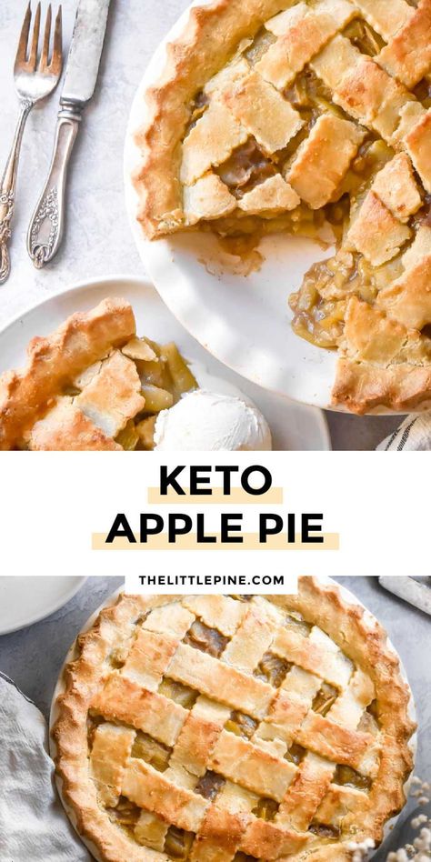 Low Carb Apple Pie, Keto Apple Pie, Apple Pie Easy, Keto Pies, Keto Thanksgiving, Pie Easy, Low Carb Low Fat Recipes, Low Carb Ice Cream, Pine Kitchen