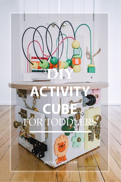 diy activity cube toddlers Diy Activity Center, Diy Activity Cube, Busy Cube Diy, Entryway Organizer Diy, Diy Backyard Playground, Floor House Bed, House Floor Bed, Thema Dozen, Activity Cube Baby