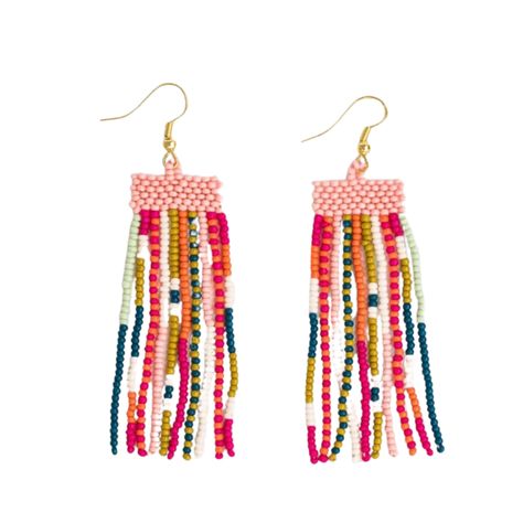 PRICES MAY VARY. Colorful Beaded Earrings: Handcrafted with a dynamic blend of vibrant seed beads, these earrings capture the essence of boho style. The flowing design adds movement and vibrancy to your look, perfect for making a bold fashion statement. Versatile Boho Earrings: Perfect for various occasions, from music festivals & beach weddings to everyday looks. These western-inspired statement earrings add a touch of charm to any outfit, perfect for those who love to embrace a bold aesthetic Free Beaded Fringe Earring Patterns, Boho Beaded Earrings, Entrepreneur Ideas, Mixed Patterns, Bead Fringe, Striped Earrings, Beaded Fringe Earrings, Human Hands, Rainbow Earrings