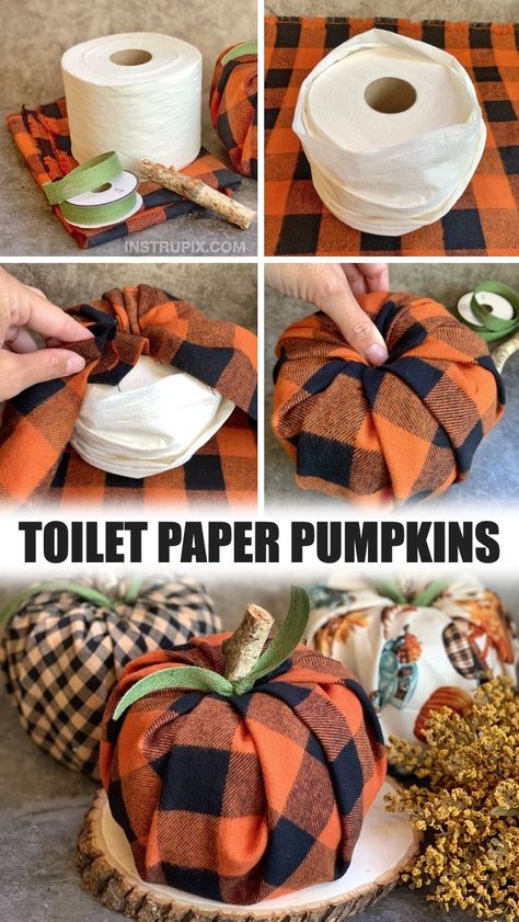 Toilet Paper Pumpkins, Easy Diy Fall Decor, Paper Pumpkin Craft, Diy Fall Decor, Paper Pumpkins, Easy Fall Decor, Easy Fall Crafts, Dekor Diy, Fall Crafts Diy