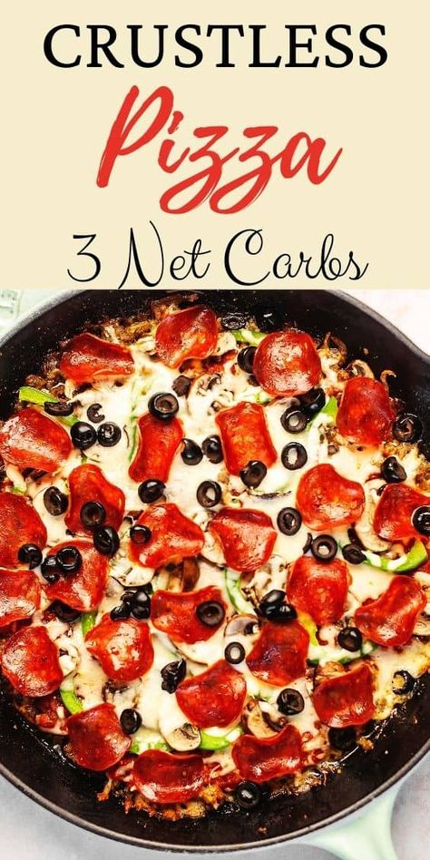 Meal Prep Family, Low Carb Spaghetti, Crustless Pizza, Skillet Pizza, Low Carb Low Fat Recipes, No Carb Recipes, One Skillet, Zero Carb, Low Carb Low Sugar