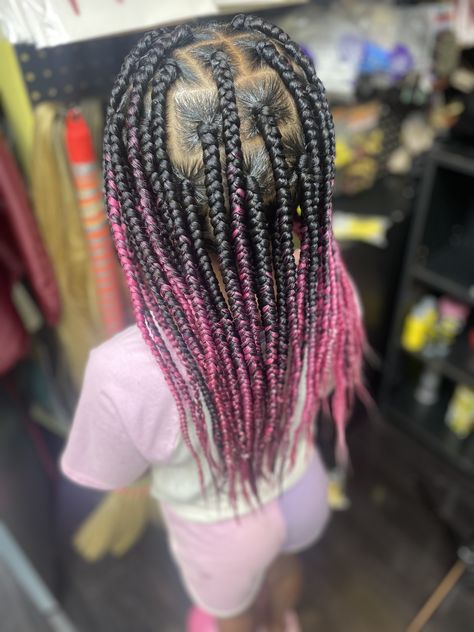 Pink Braids For Kids, Pink Box Braids, Kids Box Braids, Phoenix Hair, Black Kids Hairstyles, Braids For Kids, African Braids Hairstyles, African Braids, Black Braids