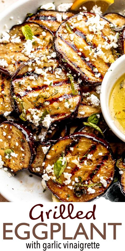 Eggplant On The Grill, Cold Eggplant Recipes, Eggplant Grilled, Grilled Eggplant Recipes Easy, Eggplant With Feta Cheese, Bbq Eggplant, Grilled Eggplant Salad, Grilled Eggplant Recipes, Grilled Eggplant And Zucchini