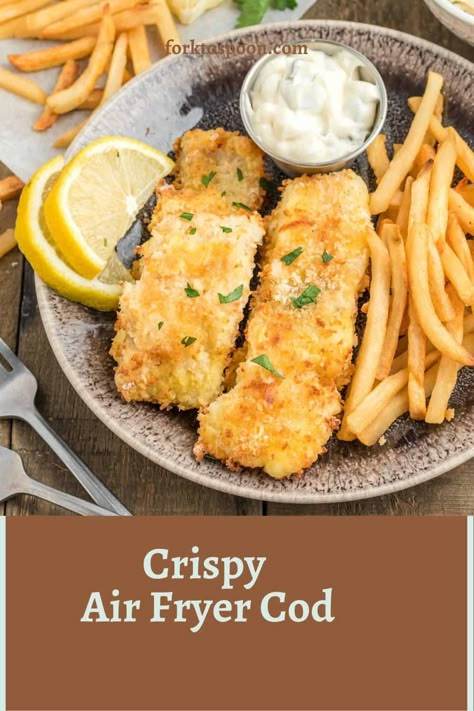 Fresh Cod In Air Fryer, Breaded Cod Air Fryer, Cod In The Air Fryer, Cod Air Fryer Recipes, Cod Fish Recipes Air Fryer, Cod Recipes Air Fryer, Air Fryer Cod Fillets, Cod In Air Fryer, Air Fried Cod