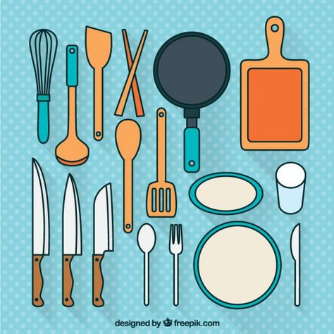 Kitchen utensils set Free Vector | Free Vector #Freepik #freevector #background Vector Kitchen, Kitchen Utensils Set, Vector Food, Utensils Set, Paper Doll Template, Kitchen Utensil Set, Baking Set, Fun Easy Crafts, Kitchen Set