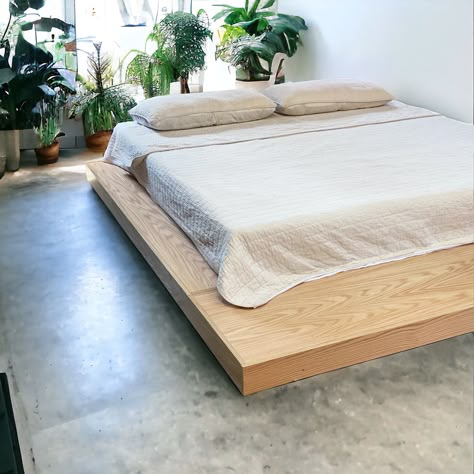 Floor Bed Frame Wooden Bed Frame Handmade Furniture Queen Bed Frame for Couples Gift Platform Bed for Bedroom Decor King Bed Frame - Etsy Floor Bed Platform, Wood Floor Bed Frame, Wood Low Profile Bed, Low To Floor Bed Frame, Bed On A Platform, Low Wood Bed Frame, Bed On Platform, Bedroom Low Bed, Bed Without Frame On Floor