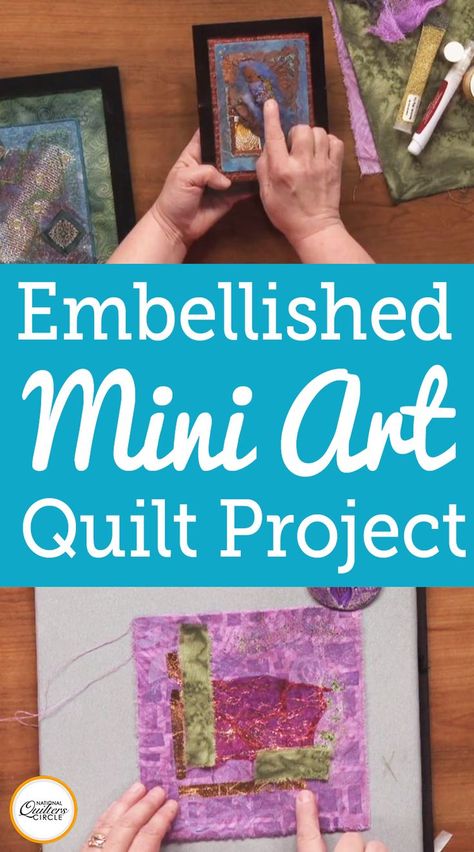 Heather Thomas shows you how to make small, embellished quilts that fit into a frame. You will get an overview of the examples she made and what materials she used. This video will teach you how to make a replica or very similar embellished mini art quilt like Heather made. Small Art Quilts Ideas, Mini Art Quilts, Small Art Quilts, Embellished Quilts, Quilt Videos, Quilting Gifts, Beginning Quilting, Quilting Art, Photo Quilts