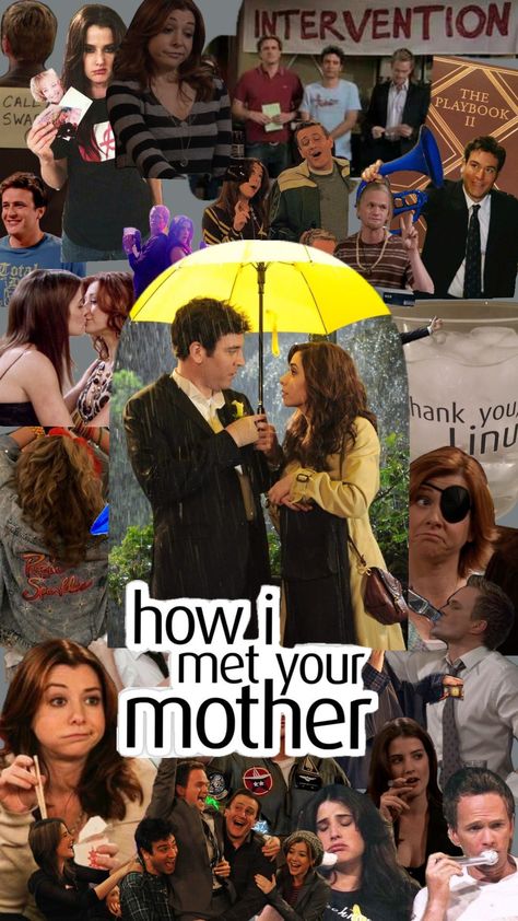 How I met your mother #himym #howimetyourmother #lilyaldrin #robinscherbatsky #marshalleriksen #termosky #barneystinson #traceymosby How I Met Your Mother Collage, How I Met Your Mother Aesthetic, How I Met Your Mother Wallpapers, Mother Meme, Mother Drawing, Barney And Robin, 2000s Shows, How Met Your Mother, Barney Stinson