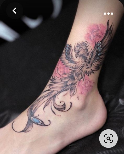 Ankle Tattoo Cover Up, Phoenix Tattoo Sleeve, Tato Phoenix, Pegasus Tattoo, Butterfly Tattoos Images, Phoenix Tattoo Feminine, Small Phoenix Tattoos, Hip Tattoo Designs, Ankle Tattoos For Women