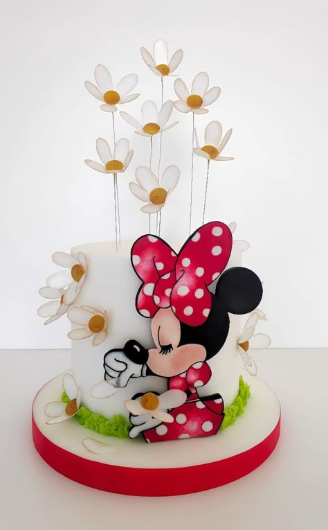 Minny Mouse Cake Ideas, Captain America Birthday Cake, Toddler Birthday Cakes, Mickey And Minnie Cake, Mickey Mouse Birthday Cake, Minnie Mouse Birthday Cakes, Mini Torte, Bolo Minnie, Minnie Cake