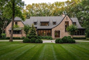 Portfolio Castle Homes, Legend Homes, Transitional Exterior, Brick Exterior House, Castle House, House Elevation, English Cottage, Exterior Brick, Custom Home Builders