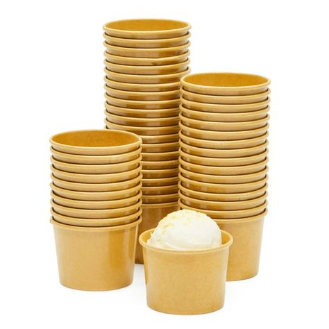 Ice Cream Cups Packaging, Paper Ice Cream, Sundae Cup, Yogurt Dessert, Ice Bowl, Ice Cream Cups, Sundae Bar, Ice Cream Social, Yogurt Bowl