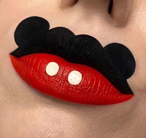 Lips and lipsticks/ liparts/red/ black/Micky mouse Mickey Makeup, 1 Min Games, Lip Art, Realistic Drawings, Mini Tattoos, Halloween Makeup, Lip Colors, Lip Makeup, Watermelon