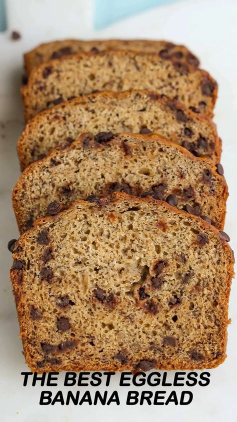 No Egg Banana Recipes, Banana Bread Without Eggs, Banana Bread No Eggs, Eggless Banana Bread Recipe, Wheat Banana Bread Recipe, Fluffy Banana Bread, Egg And Bread Recipes, Eggless Banana Bread, Whole Wheat Banana Bread