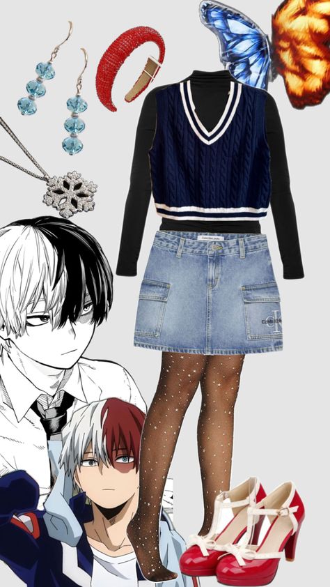 #sweatervest #fireandice #shotodoroki #mha #myheroacademia Outfits Inspired By Mha Characters, Mha Outfits, Basic Japanese, Outfit Anime, Basic Japanese Words, Character Inspired Outfits, Future Wardrobe, Japanese Words, Fire And Ice