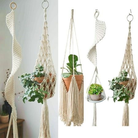 Description: Being suitable for various flower pot shapes and sizes, the plant hanger is breathable, wear-resistant and multi-purpose. This hanging planter will be a great and practical gift for plant lover while it can beautify any indoor or outdoor corner spaces. Made of premium cotton material, the hanging plants basket is durable and sturdy. The length of A is 125cm, B is 88cm and C style is 88cm while the diameter of flower pots they are compatible with is 15cm. You are supposed to place the hanging basket for indoor and outdoor decorations. Item Name: Hanging Basket Material: Cotton Features: with Tassels, Hand-Woven, Breathable Size Details: Length: A: 67cm/26.38" (Approx.) B: 125cm/49.21" (Approx.) C: 88cm/34.65" (Approx.) Compatible Flower Pot Diameter: 15cm/5.9" (Approx.) Notes: Vintage Plant Hanger, Outdoor Plant Hanger, Flower Pot Hanger, Rope Plant Hanger, Balcony Window, Hanging Planters Indoor, Indoor Flower Pots, Porch Balcony, Handmade Hanging