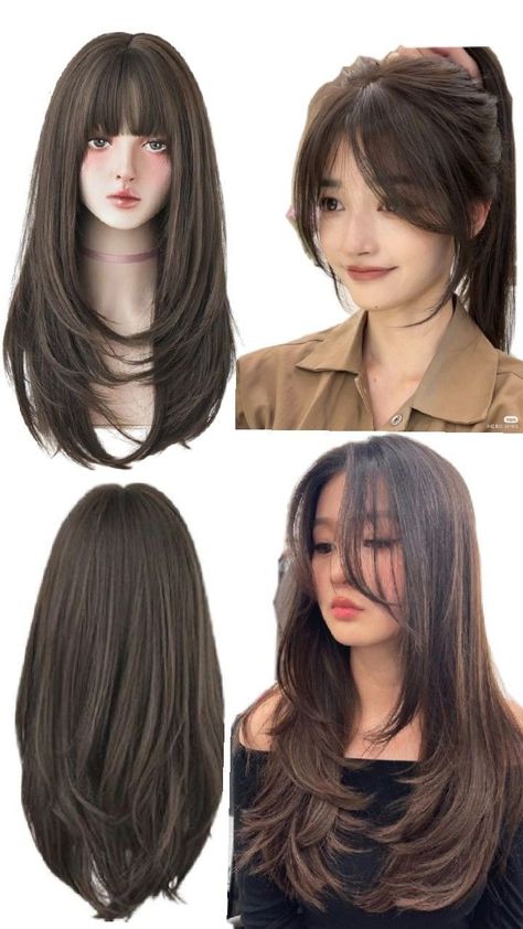 Indian Hair Cuts, Sanggul Modern, Haircuts For Long Hair With Layers, Brown Hair Looks, Hair Style Korea, Classy Hairstyles, Hair Inspiration Long, Hairstyles For Layered Hair, Hair With Bangs