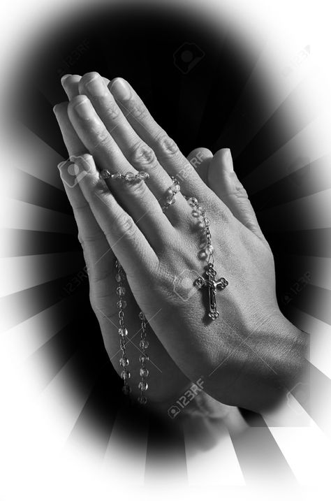 Female Praying Hands, Praying Hands With Rosary, Religous Tattoo, Praying Hands Tattoo Design, Praying Hands Tattoo, Ufo Tattoo, Rosary Tattoo, Aztec Tattoo Designs, Prayer Hands