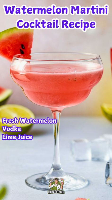 "Discover the ultimate Watermelon Martini Cocktail recipe that combines refreshing watermelon flavors with smooth vodka for a delightful summer sip. Perfect for warm evenings, this Watermelon Martini Vodka is a must-try! Explore more Watermelon Drinks With Alcohol and elevate your cocktail game with our easy Coctails Recipes Watermelon. Don't miss out on the delicious Watermelon Lemon Drop Cocktail and Watermelon Basil Martini variations!" Watermelon Basil Martini, Easy Coctails, Watermelon Drinks With Alcohol, Martini Variations, Drinks With Alcohol, Basil Martini, Watermelon Drinks, Watermelon Martini, Watermelon Basil