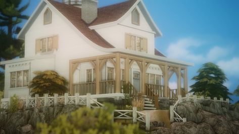 (99+) ♡ʕ•ᴥ•ʔゝ☆ on Tumblr: Copperdale Lighthouse Sims 4 Copperdale, Water Bungalow, Chanel Mini Flap Bag, Sims 4 Build, Wooden Beams, Sims House, Sims 3, Sims Cc, Content Creator