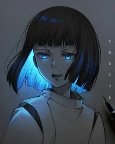 Chihiro Y Haku, Neon Noir, Anime Drawing Books, Glowing Art, Anime Canvas Art, Beauty Art Drawings, Anime Canvas, Cool Sketches